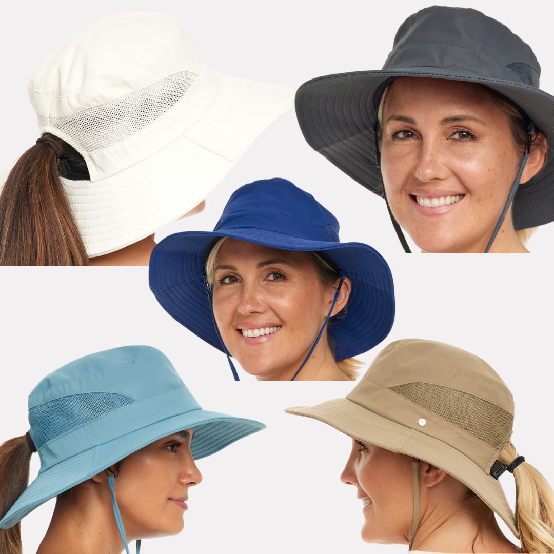 Womens Everyday Sun Hat 5 Best Sellers Bundle (Beige, Khaki, Stone, Teal, Royal Blue), Large (L/XL)