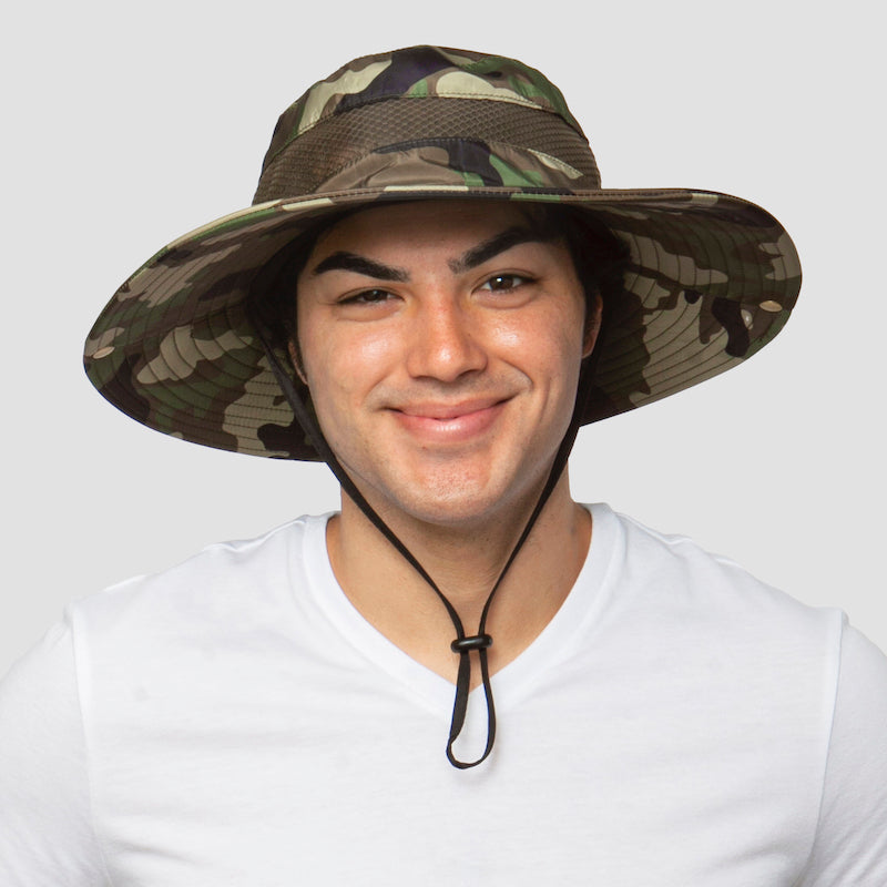 Camo UV Protection Sun Hat, Green