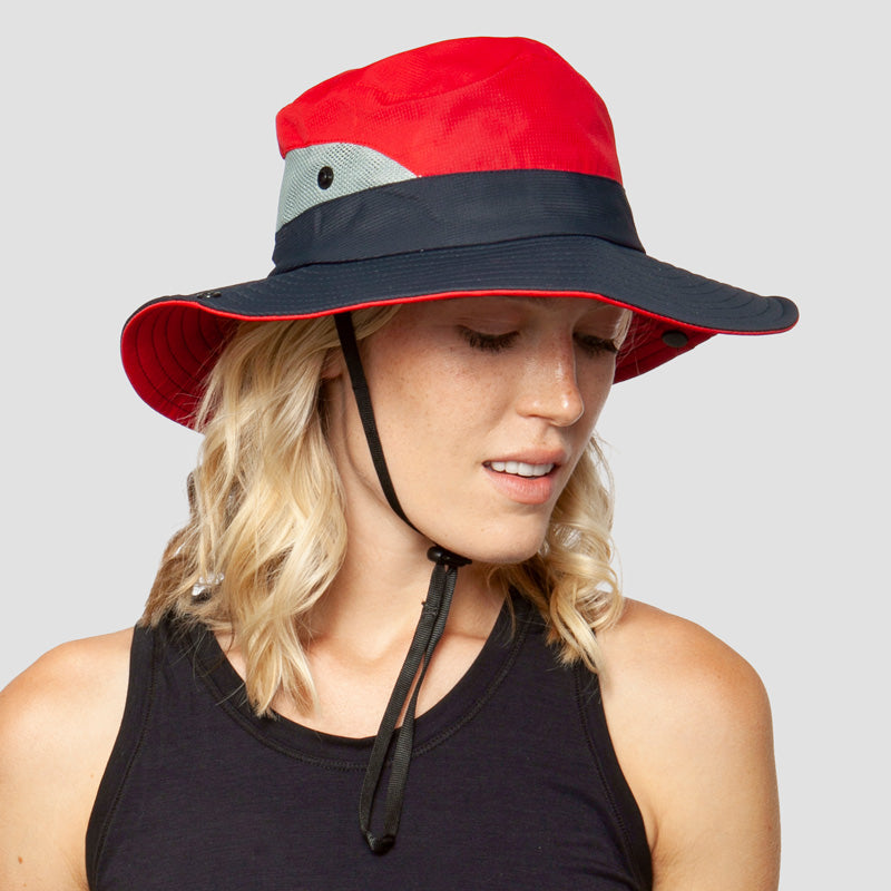 UV Protection Foldable Sun Hat, Red