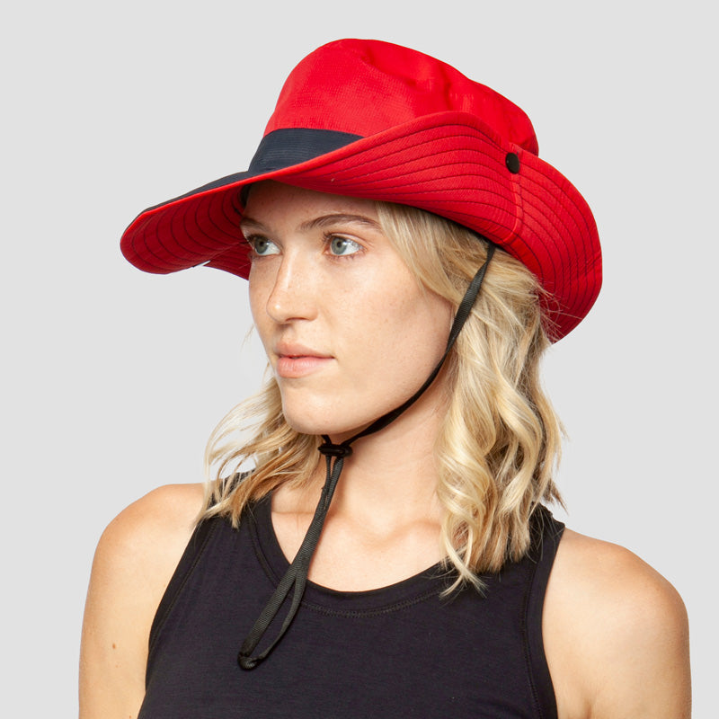 UV Protection Foldable Sun Hat, Red