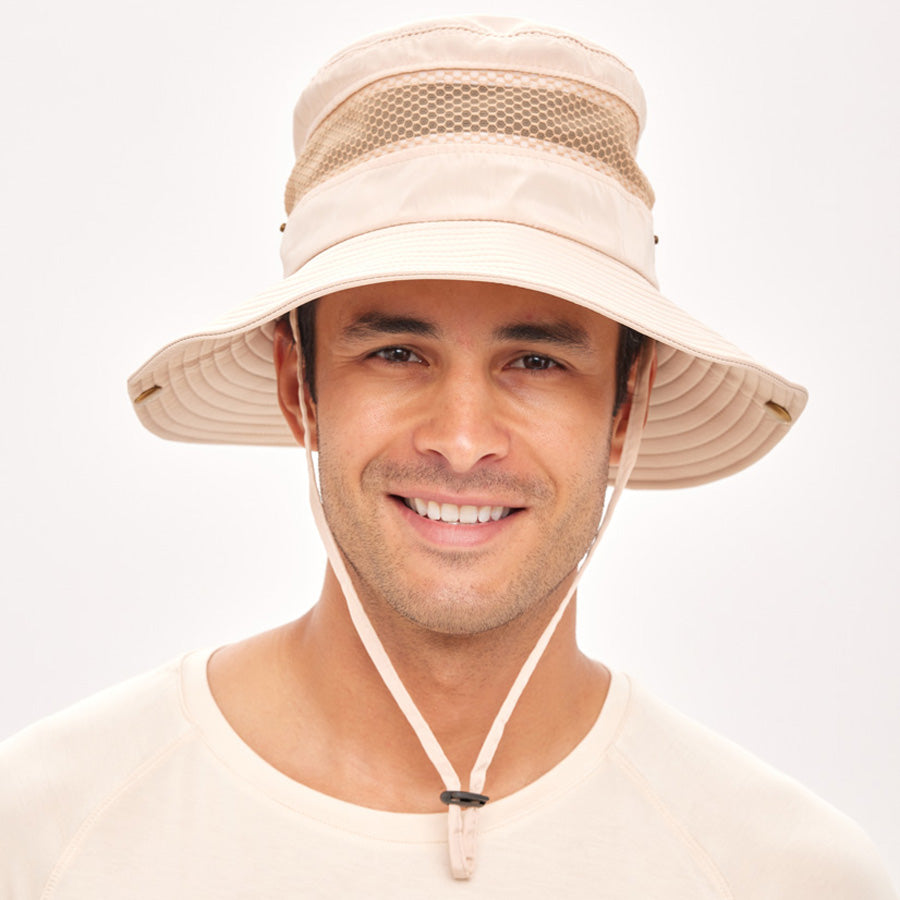 Mens UV Protection Foldable Sun Hat, Khaki