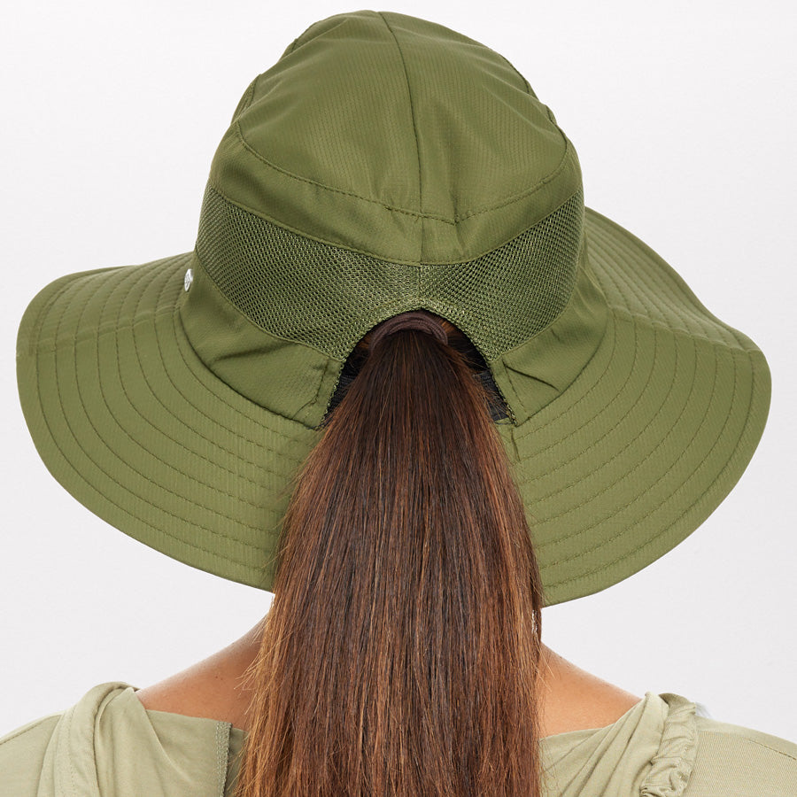 VICSPORT Women Sun Hat Wide Brim Bucket Mesh Boonie Cap Outdoor Fishing Hats UV Protection Blue
