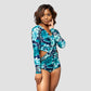 In The Jungle Long Sleeve One Piece Swimsuit