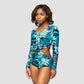 In The Jungle Long Sleeve One Piece Swimsuit